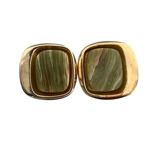 Vintage Orena Paris Large Earrings Clip On Golden Tone